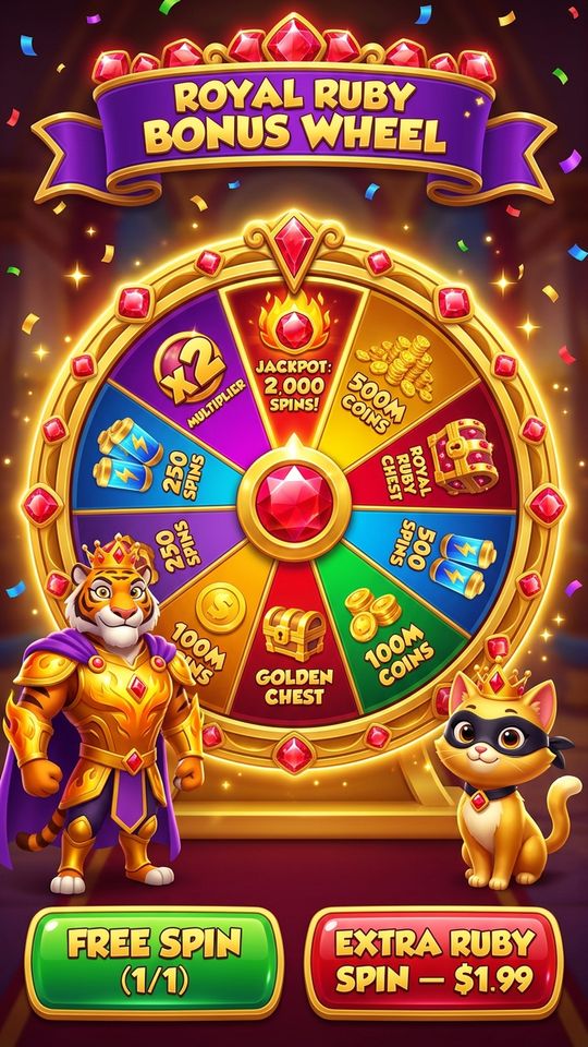 Royal Ruby Bonus Wheel Of Fortune Ui