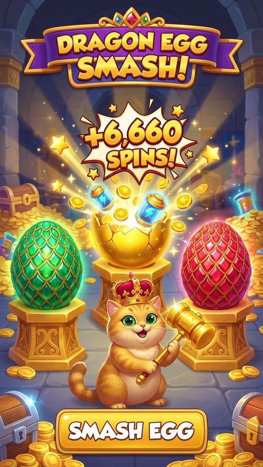 V100 046 Bonus 25D Golden Dragon Egg Smash 666 Reward 9X16