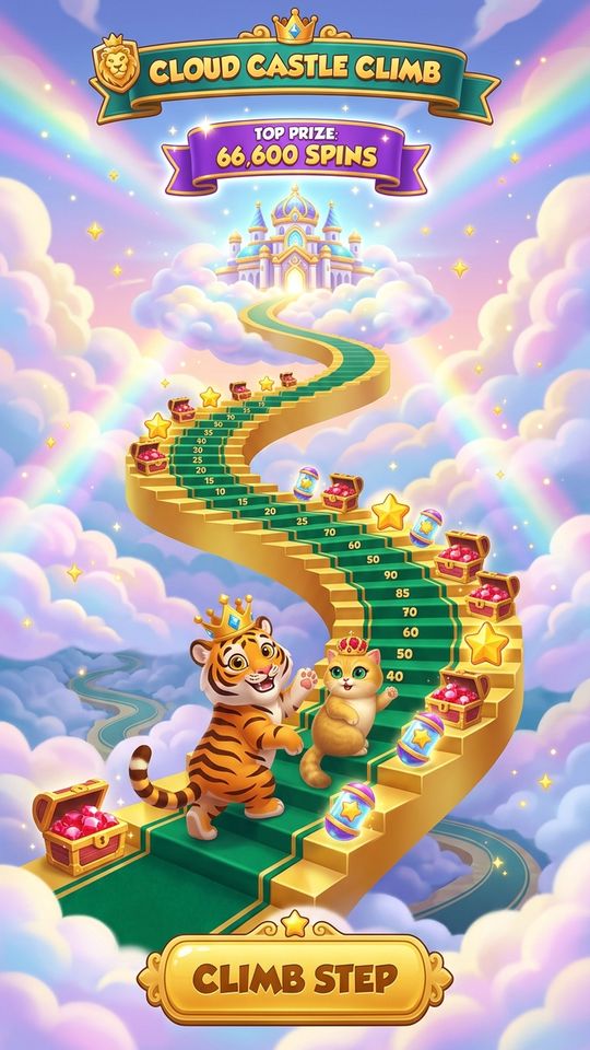 V100 047 Bonus 25D Cloud Castle Golden Staircase Climb 9X16